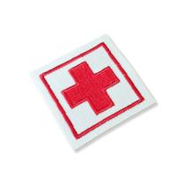 M0049T11 Cruz Vermelha Patch Bordado Termo Adesivo Costura 5x5 cm