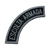 M0060V 02 Escolta Armada Patch Bordado Fecho Contato Gancho