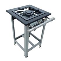 M1 Fogão 1 Boca c/Pé Stori Premium B Pressão 1Q Duplo 40x40 Aço 430 P 6,5 Metalmaq