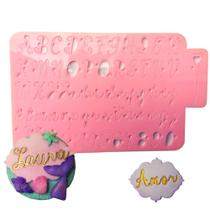M1 marcador acrílico alfabeto confeitaria biscuit - confeitaria dos moldes