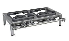 M2 Fogão Mesa Stori Top Aço 430 30x30 P6,5 2 Queimadores Simples Metalmaq