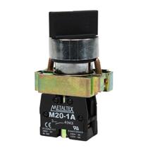 M20scr2-b-1a - chave seletora metálico knob curto - 2 pos. fixas 90g - 1na
