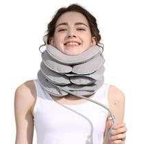 Maca de pescoço com cinta cervical, dispositivo de tração cervical, ferramenta de alívio do pescoço, cinta cervical inflável ajustável, descompressão de pescoço de uso doméstico, nova tecnologia, tecido respirável lavável e resistente à cor (cinza) Maca de pescoço com cinta cervical, dispositivo de tração cervical, ferramenta de alívio do pescoço, cinta cervical inflável ajustável, descompressão de pescoço de uso doméstico, nova tecnologia, tecido respirável lavável e resistente à cor (cinza)