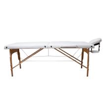 Maca Dobrável Madeira 250kg Massagem Portátil Branco - Gold - Modelo Luxo