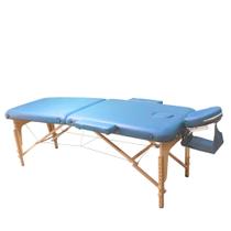 Maca Dobrável Madeira 350kg Estética Massagem Portátil Cor Azul Claro - Gold - Modelo Top