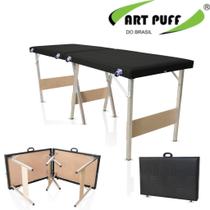 Maca dobrável portátil PRETA Premium Estética/Hospitalar 250kg Maca dobrável portátil PRETA Premium Estética/Hospitalar 250kg