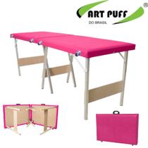 Maca dobrável portátil ROSA PINK Premium - Estética/Tatuagem/Cílios - 230kg