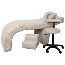 Maca Estética Charme + Mocho + Escada + Capa Plástica material sintético Bege Bruma