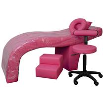 Maca Estética Charme Para Cílios + Mocho + Escada + Capa Plástica material sintético Pink