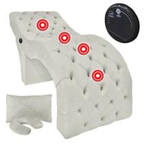 Maca Estética com Massagem para Cílios Design Salão Estofada Veludo Bege SOFA STORE