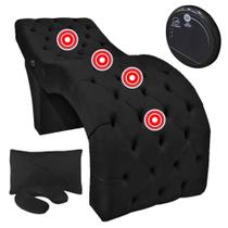 Maca Estética com Massagem para Cílios Design Salão Estofada Veludo Preto SOFA STORE