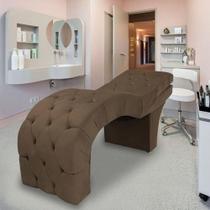 Maca Estética Estofada Reclinável Ergonômica Veludo Vanessa Marrom