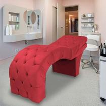 Maca Estética Estofada Reclinável Ergonômica Veludo Vanessa Vermelho