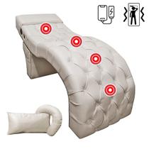 Maca Estética VIP com Massageador Carregador de Celular material sintético Bege SOFA STORE Maca Estética VIP com Massageador Carregador de Celular material sintético Bege SOFA STORE