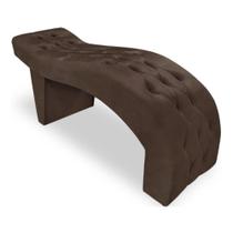Maca Estofada Capitonê Clínica Salão Estética Suede Eduarda Marrom