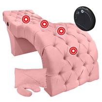 Maca Estofada Capitonê Largura 70 cm com Massagem Veludo Rosa Claro SOFA STORE Maca Estofada Capitonê Largura 70 cm com Massagem Veludo Rosa Claro SOFA STORE
