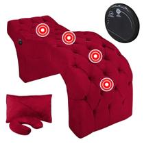 Maca Estofada Capitonê Largura 70 cm com Massagem Veludo Vermelho SOFA STORE Maca Estofada Capitonê Largura 70 cm com Massagem Veludo Vermelho SOFA STORE