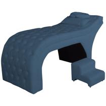 Maca Estofada Estética Capitonê 60 cm Suede Azul Royal - FM Maca Estofada Estética Capitonê 60 cm Suede Azul Royal - FM