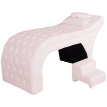 Maca Estofada Estética Capitonê 60 cm Suede Rosa Bebê - FM