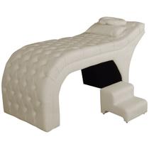 Maca Estofada Estética Capitonê 70 cm Suede Bege - FM Maca Estofada Estética Capitonê 70 cm Suede Bege - FM