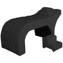 Maca Estofada Estética Capitonê 70 cm Suede Preto - FM Maca Estofada Estética Capitonê 70 cm Suede Preto - FM