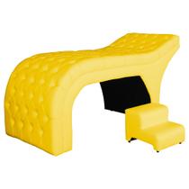 Maca Estofada Estética Capitonê 80 cm material sintético Amarelo - FM