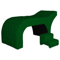 Maca Estofada Estética Capitonê 80 cm Suede Verde - FM Maca Estofada Estética Capitonê 80 cm Suede Verde - FM