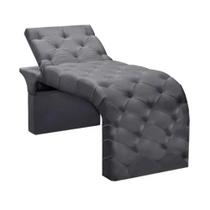 Maca Estofada Estética Cílios Regulável Spa Suede Juliette Cinza