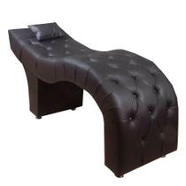 Maca Estofada para Clínica de Estética Facial com Capitonê Andressa Marrom Material Sintético Shop das Cabeceiras