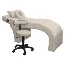 Maca Extensão De Cílios e Sobrancelhas com Massagem + Cadeira Mocho material sintético Bege Maca Extensão De Cílios e Sobrancelhas com Massagem + Cadeira Mocho material sintético Bege