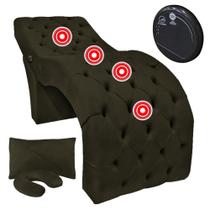 Maca Fixa Ergonômica para Estética Design Cílios com Massagem Veludo Marrom SOFA STORE