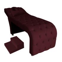 Maca Para Estética Capitonê Premium em Veludo com Escadinha e Almofada