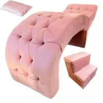 Maca para Estética Luxo Rose Veludo Capitone Estofados com Escadinha e Almofada Cintatex