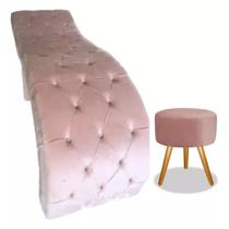 Maca para Estética Luxo Veludo Rose Capitone Estofados com Puff Cintatex