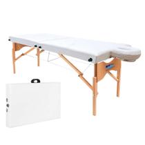 Maca Portátil Pro 300Kg Madeira com Cabo de Aço Dobrável Apoio cabeça Ajuste Maleta Massagem Estética Depilação Mesa Luxo Cílios Terapêutica Lash desi