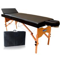 Maca Portátil Standard Reclinável Regulagem de Altura RA03 Dobrável Apoio cabeça Ajuste Maleta Massagem Estética Depilação Mesa Luxo Cílios Terapêutic