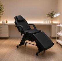 Maca Reclinável Fixa Profissional Preta Com Gavetas E Suporte Para Papel Maca Reclinável Fixa Profissional Preta Com Gavetas E Suporte Para Papel