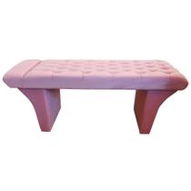 Maca Reta Estética Capitonê Salão Cílios Sobrancelha Veludo Rosê Clarinho