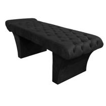 Maca Reta Mesa Estética Estofada Capitonê Para Salão Sobrancelha Cílios Veludo Preto