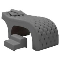 Maca Salão de Beleza Para Esteticista Charme e Puff Escada Estofada 190x60cm Suede - Desk Design