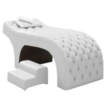 Maca Salão de Beleza Para Esteticista Charme e Puff Escada Estofada 190x70cm Sintético - Desk Design Maca Salão de Beleza Para Esteticista Charme e Puff Escada Estofada 190x70cm Sintético - Desk Design