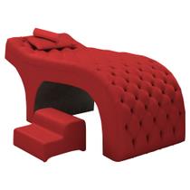 Maca Salão de Beleza Para Esteticista Charme e Puff Escada Estofada 190x70cm Sintético - Desk Design