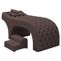 Maca Salão de Beleza Para Esteticista Charme e Puff Escada Estofada 190x70cm Suede - Desk Design