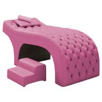 Maca Salão de Beleza Para Esteticista Charme e Puff Escada Estofada 190x80cm Sintético - Desk Design
