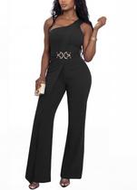 Macacão acelyn Elegant para mulheres Dressy One Shoulder Black M