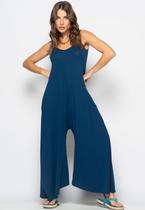 Macacão Alcinha Pantalona Malha Marinho Salvatore Macacão Alcinha Pantalona Malha Marinho Salvatore