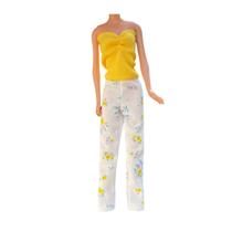 Macacão Amarelo Estampado Veste Boneca BTYNA Macacão Amarelo Estampado Veste Boneca BTYNA