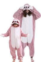 Macacão Animal DarkCom para crianças Flannel Pink Sloth de 10 a 11 anos