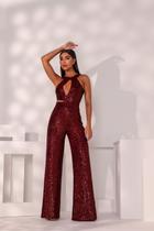 Macacão Anita Paetê Marsala - Dot