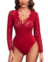 Macacão Avidlove Sexy Teddy Lingerie Snap Crotch com decote em V